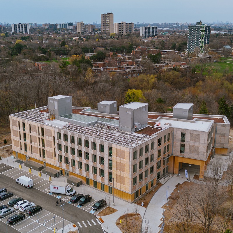an aerial view of the new TRCA administrative office building