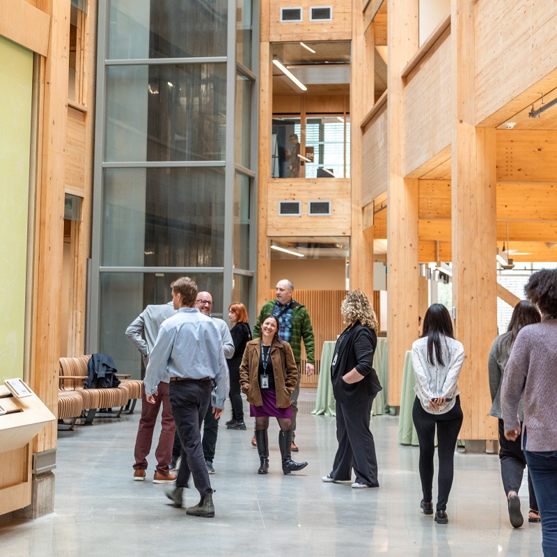 staff members tour the new TRCA administrative office building