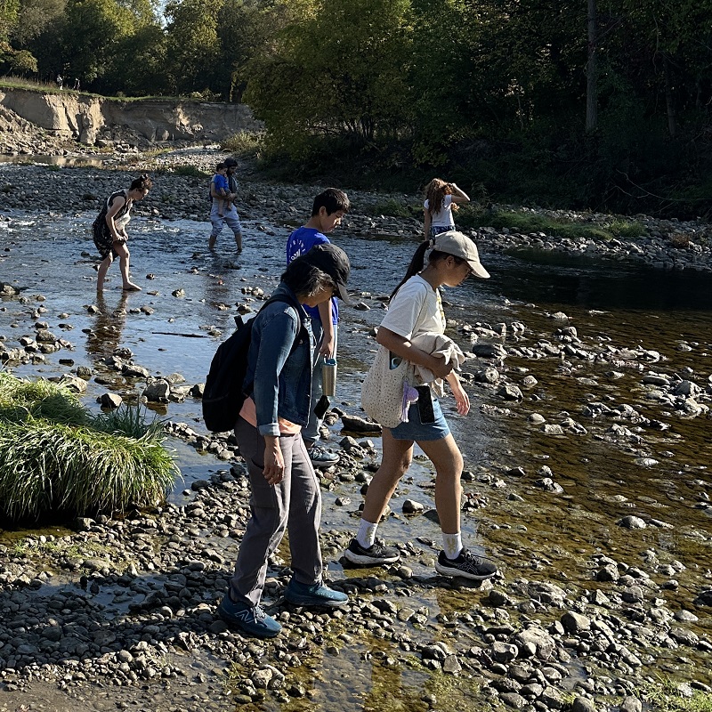 community members explore Highland Creek during the TRCA Adventures of Salmon event
