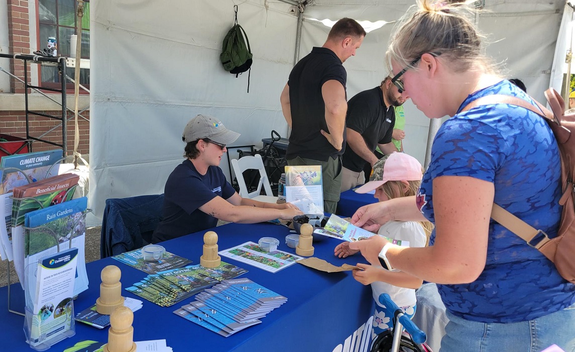 a TRCA interpretive booth at the the grand opening of the Biidaasige project