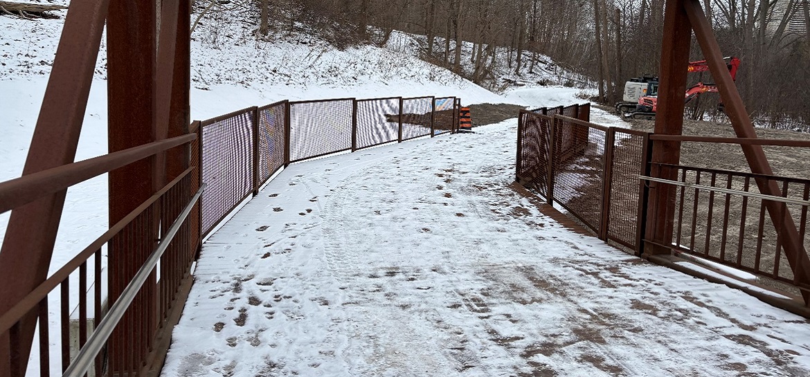 East Don Trail project - South approach boardwalk for Bridge 1