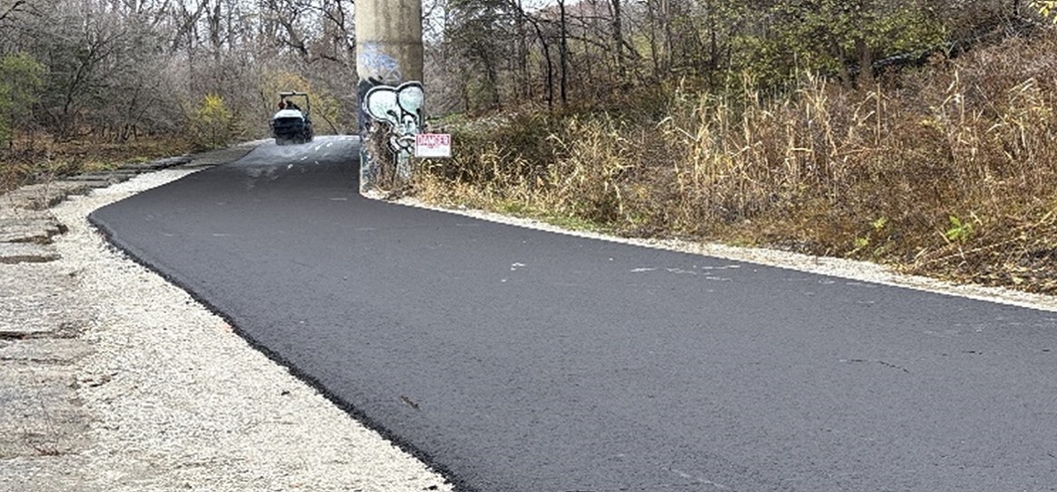 East Don Trail project - Section of trail paving below the DVP overpass