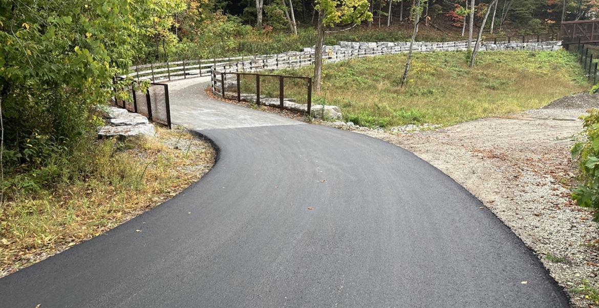 East Don Trail project - Asphalt paving leading to the east approach to Pedestrian-Cycle Overpass Bridge