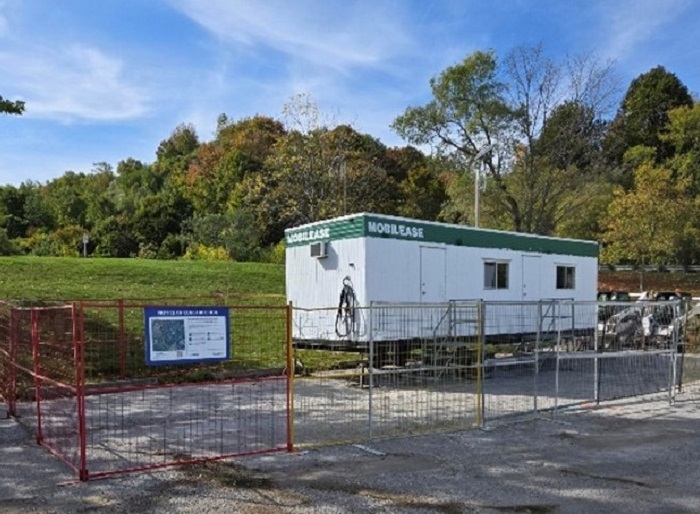 staging area for the  construction of the Brimley Road South multi-use trail