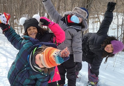 winter campers enjoy outdoor adventure at Kortright Centre for Conservation