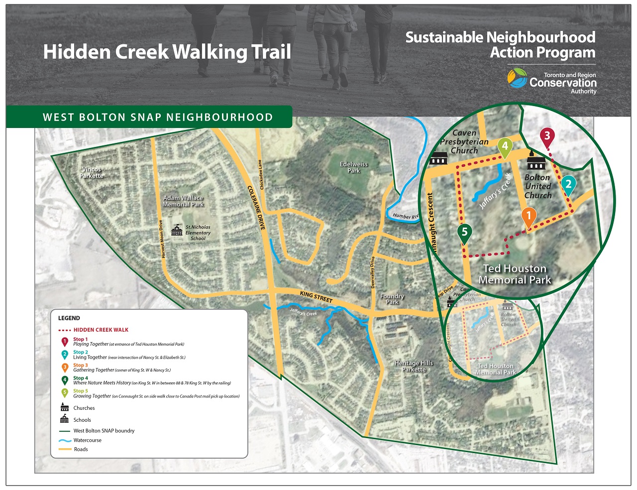 map of the West Bolton SNAP Hidden Creek trail walk