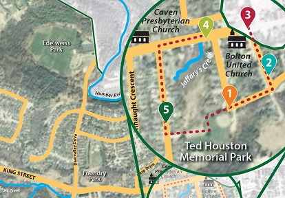map of the West Bolton SNAP Hidden Creek trail walk