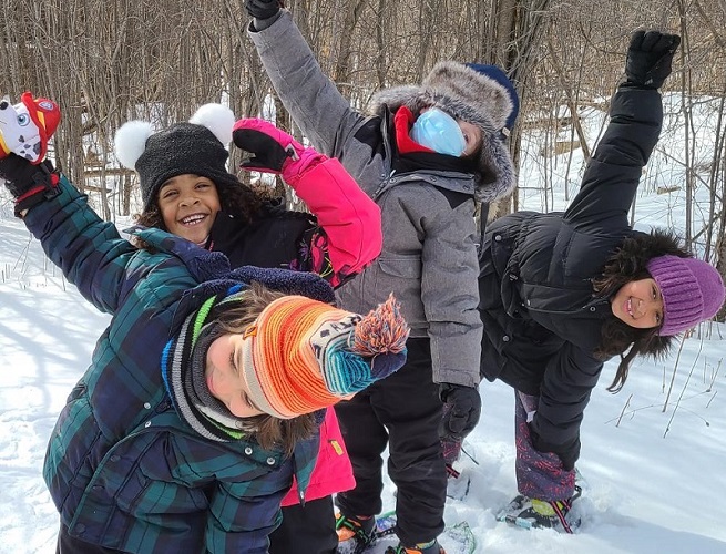 students enjoy outdoor adventure at Kortright Centre Park March Break camp