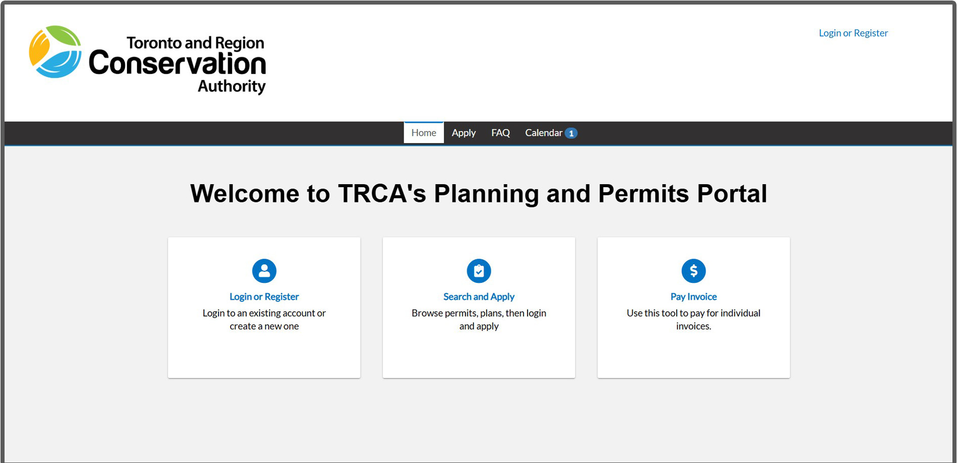 TRCA Planning and Permits portal
