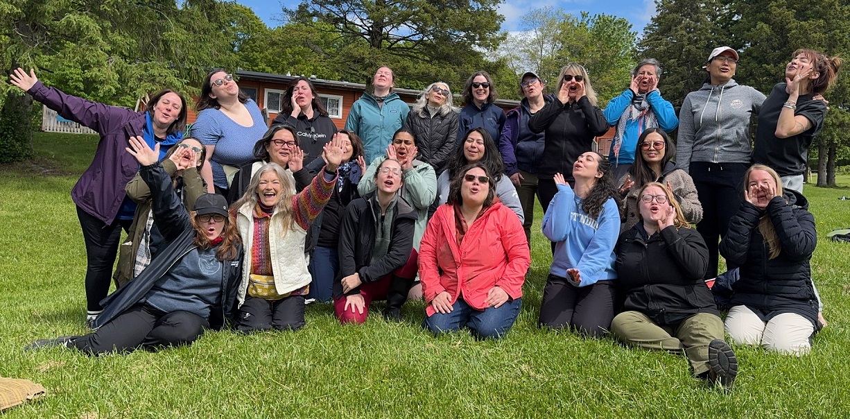 participants attending the womens wellness weekend retreat at Claremont Nature Centre pose for a group photo