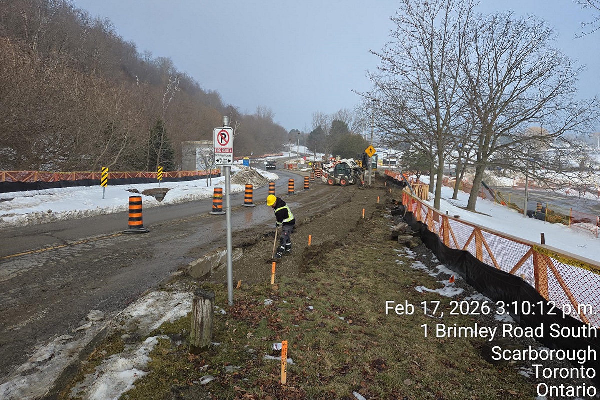Brimley Road South Multi-use Trail Construction in progress