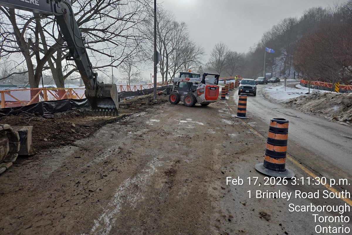 Brimley Road South Multi-use Trail Construction in progress
