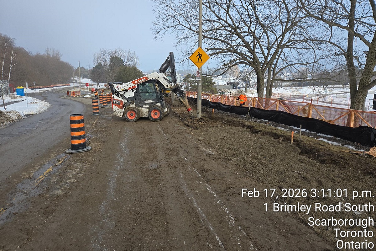 Brimley Road South Multi-use Trail Construction in progress