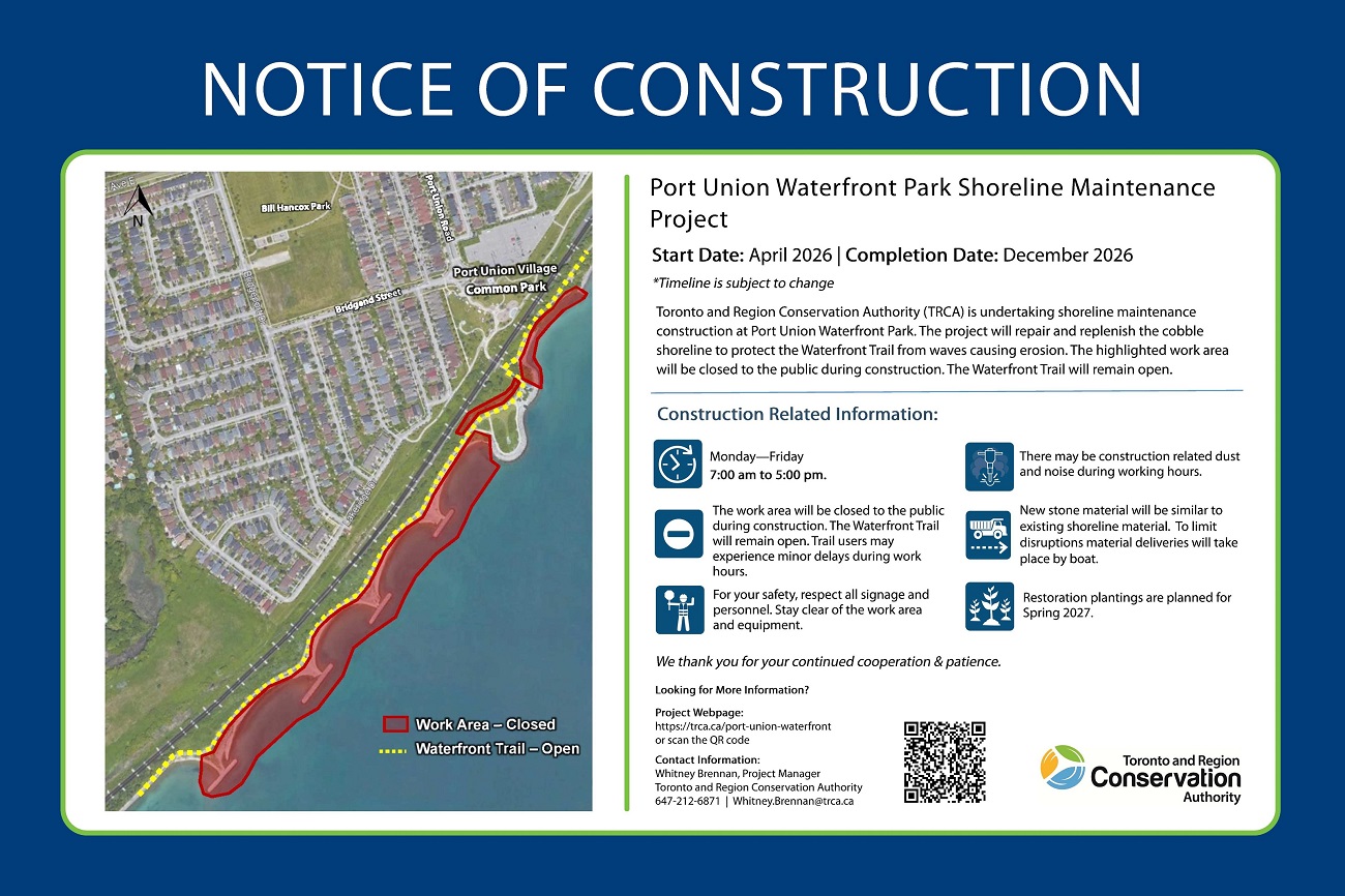 Port Union Waterfront Park Shoreline Maintenance Project - Notice of Construction