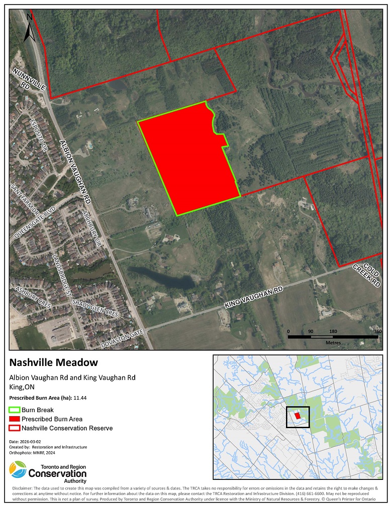 map of Nashville Meadow prescribed burn area