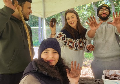 high school students take part in the Literature to Land experience at Lake St George field centre