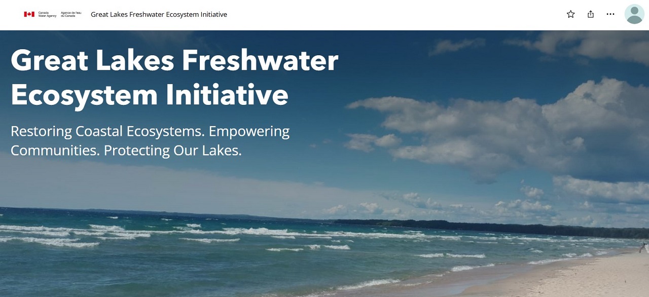 a screenshot of the Great Lakes Freshwater Ecosystem Initiative story map