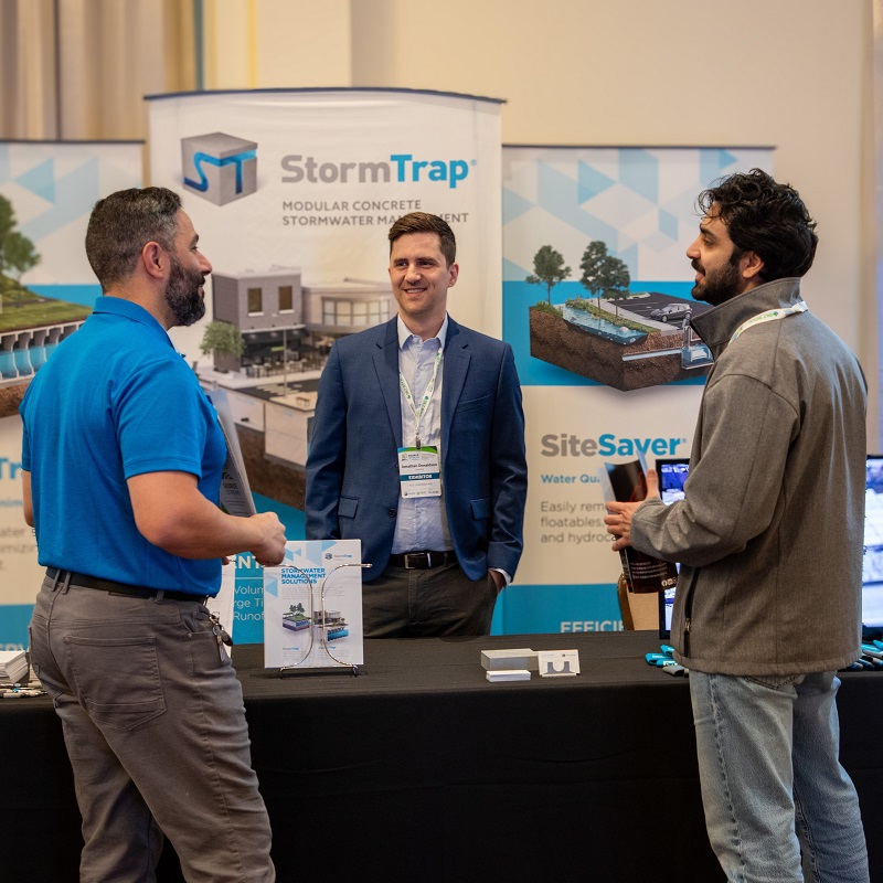 Source to Stream conference delegates visit one of the  trade show booths