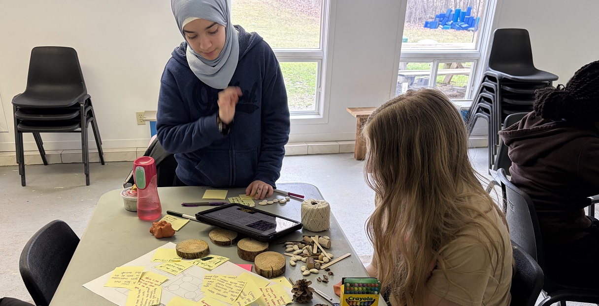 students take part in a design charette at Claireville Conservation Area