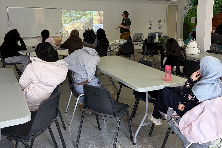 students take part in a design charette at Claireville Conservation Area