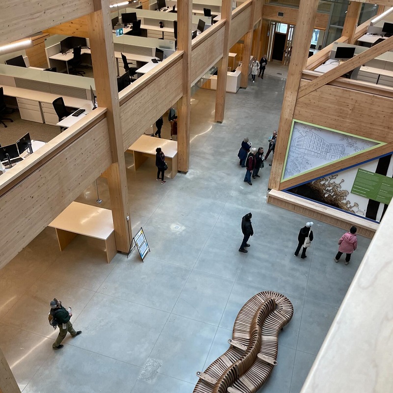 visitors explore the interior of the TRCA administrative office building at 5 shoreham drive during doors open toronto