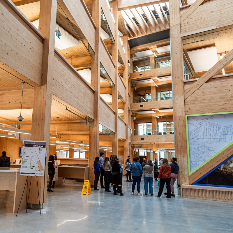 visitors explore the interior of the TRCA administrative office building at 5 shoreham drive during doors open toronto