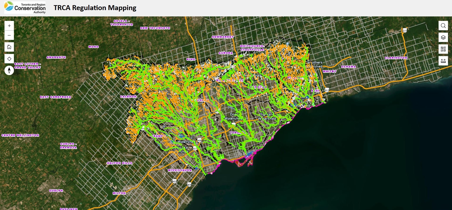 TRCA regulated area map