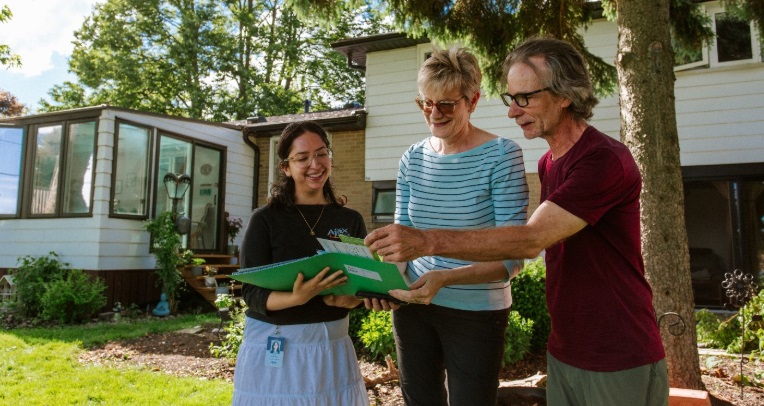 a SNAP team member provides a free Climate Ready Homes consultation to homeowners in Rexdale