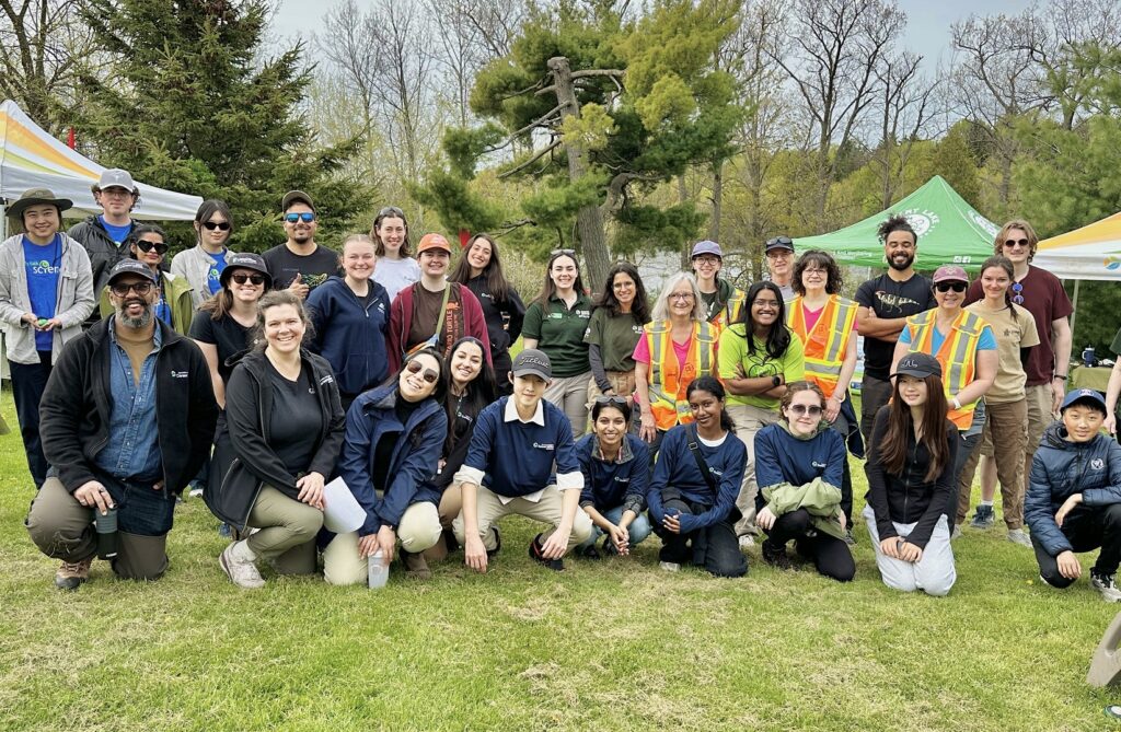 TRCA Youth Council volunteers and supporters pose for a group photograph at the annual Turtlefest event at Heart Lake Conservation Park