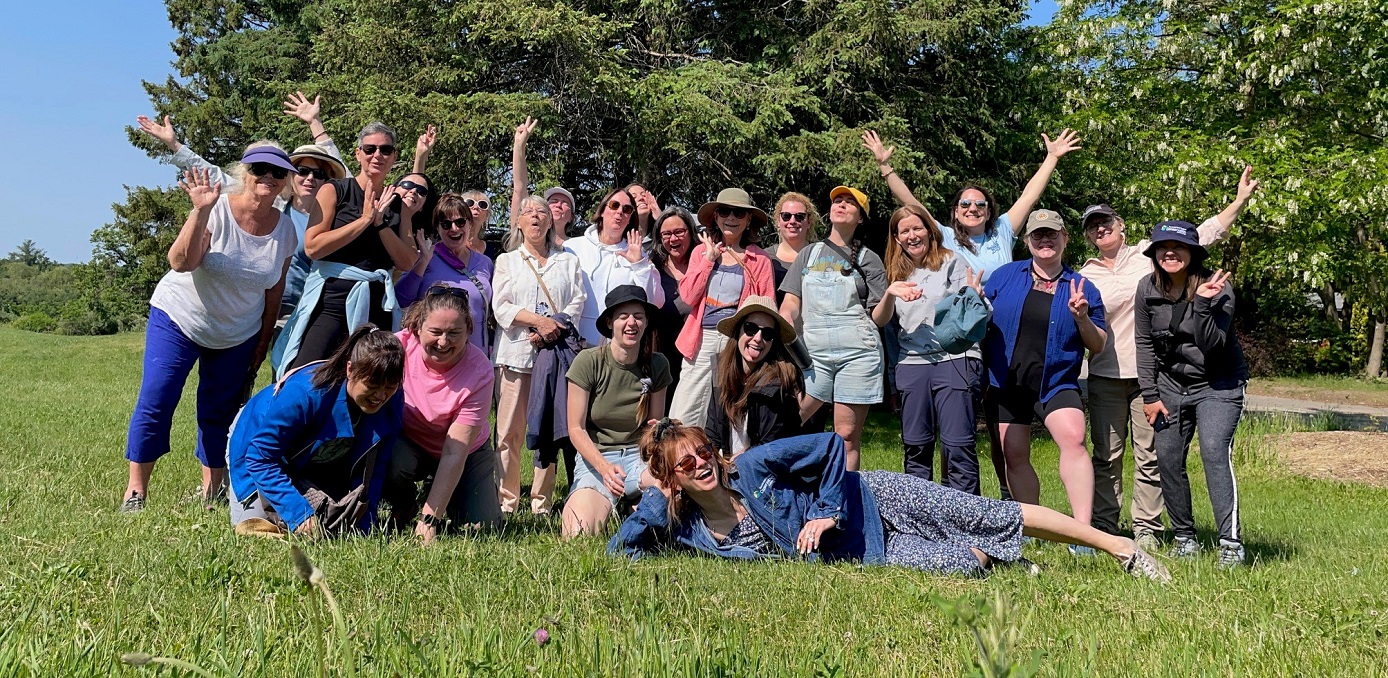 participants attending the womens wellness weekend retreat at Claremont Nature Centre pose for a group photo