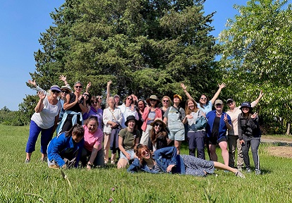 participants attending the womens wellness weekend retreat at Claremont Nature Centre pose for a group photo