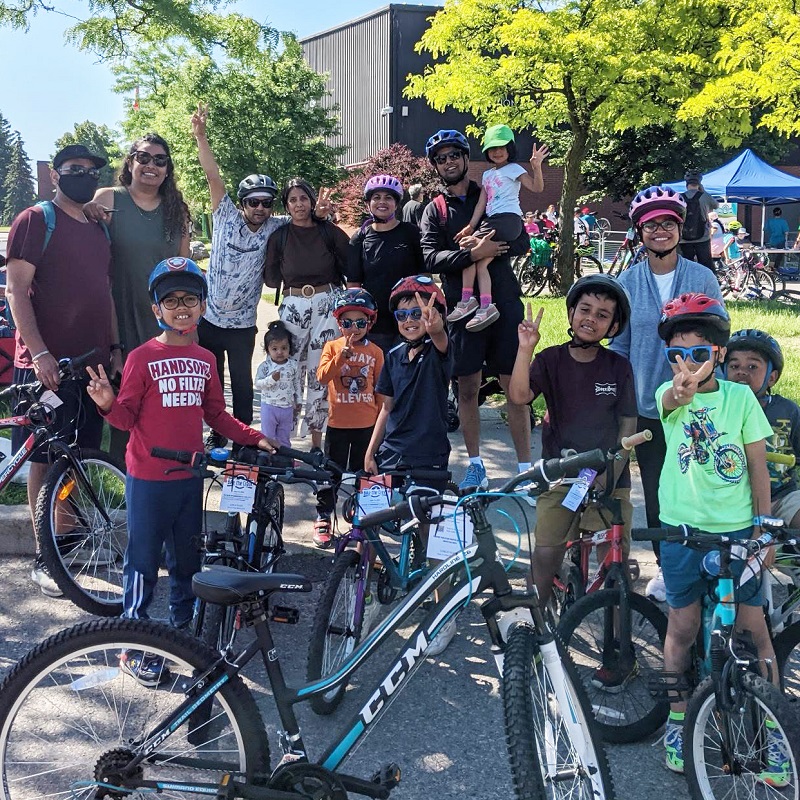 community members take part in the annual Bike the Creek event in Brampton