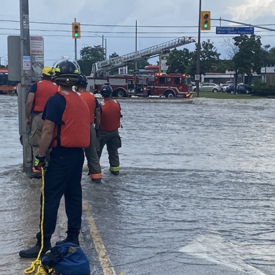 flooding at Queen Frederica Drive in Mississauga
