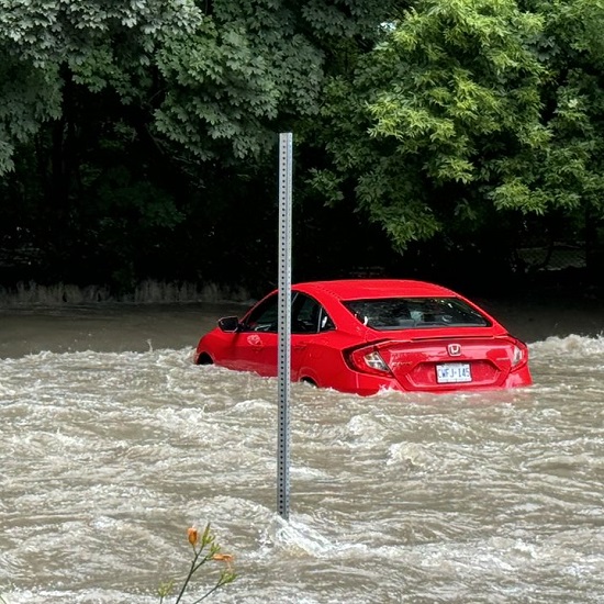 flooding at Queen Frederica Drive in Mississauga