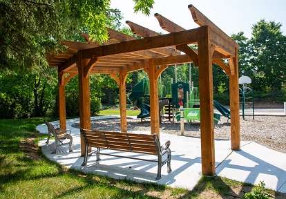 the revitalized Heritage Hills Parkette in West Bolton