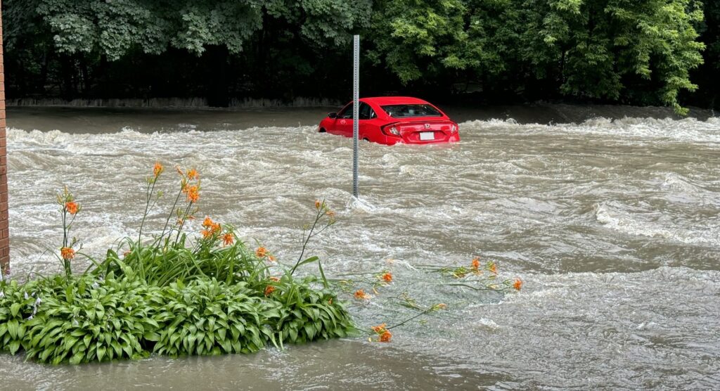flooding at Queen Frederica Drive in Mississauga