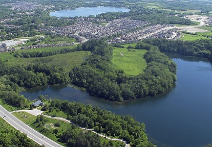 Aerial view of Bond Lake
