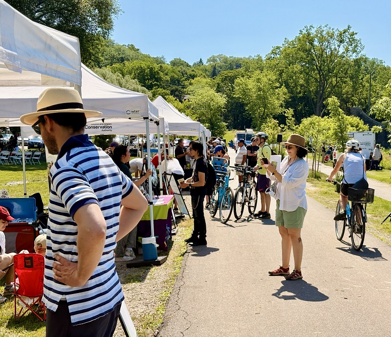 community members explore interactive educational stations at the TRCA Celebrate the Humber event