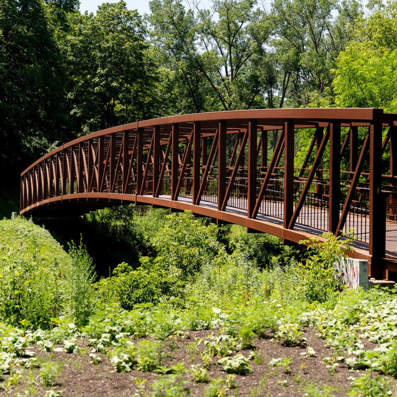 a pedestrian bridge on the East Don Trail