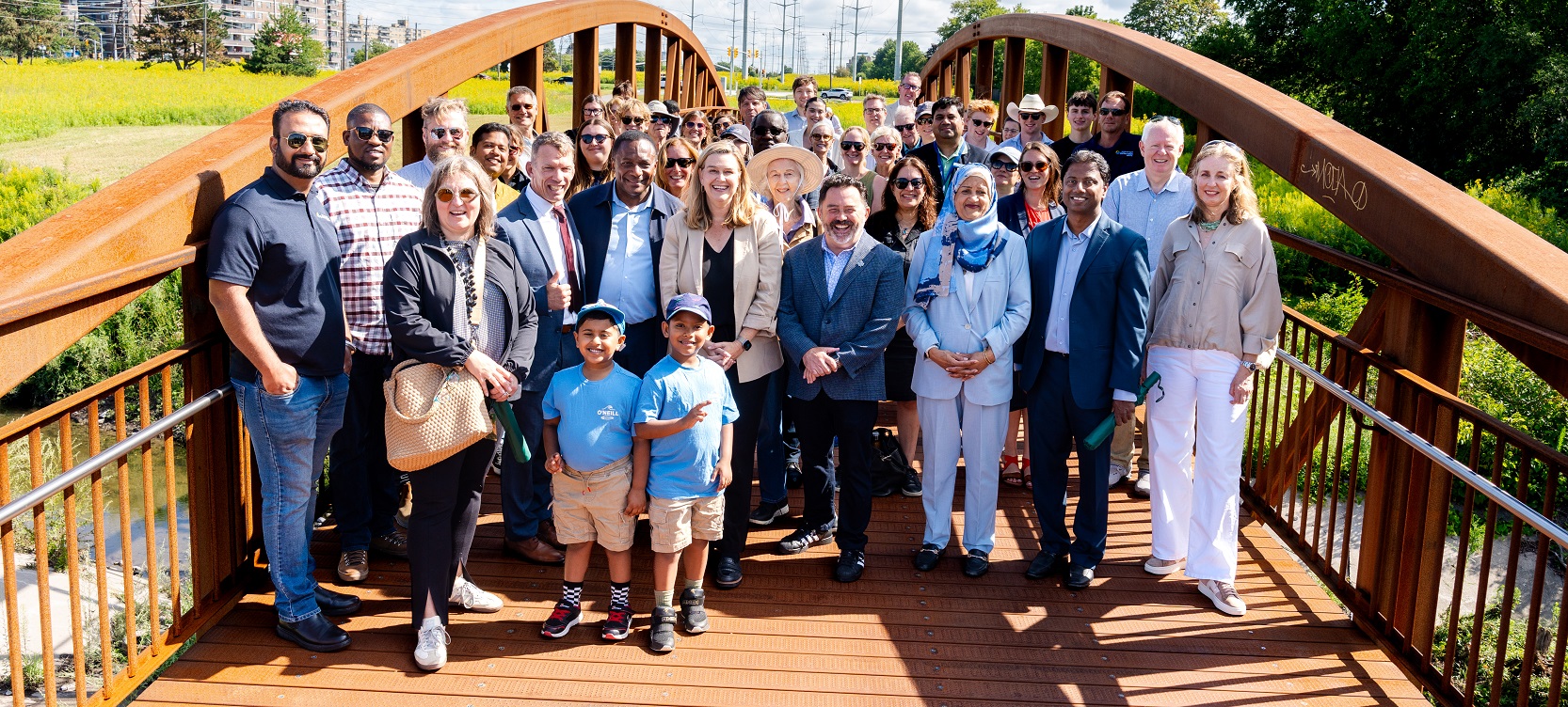 dignitaries gather to celebrate the official; opening of Section 3 of The Meadoway