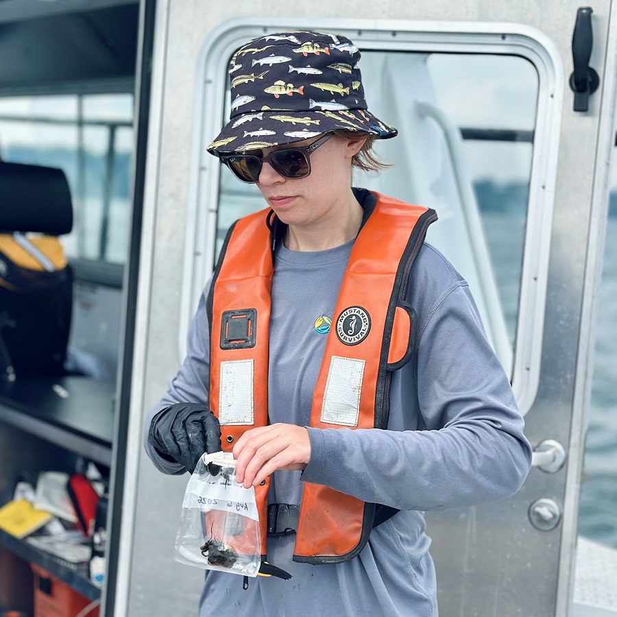 TRCA team members conduct Lake Ontario water quality monitoring in Western Durham