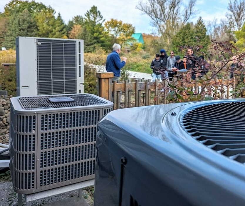 heat pumps on a homeowners property