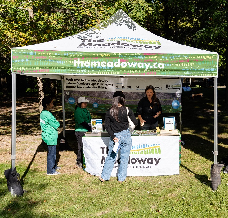 an interactive educational booth at the Graze the Meadoway event