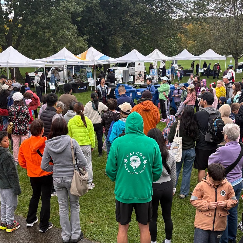 community members gather at Morningside Park in Scarborough for the annual TRCA Adventures of Salmon event