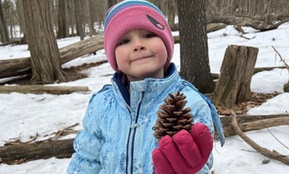 student participates in a March Break camp at Lake St George field centre